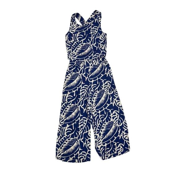 NWT Rose + Olive Getaway Two-Piece Set Crop Top & Pants Tropical Print M - Picture 1 of 4